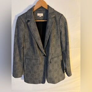 LOFT Gray Plaid Blazer